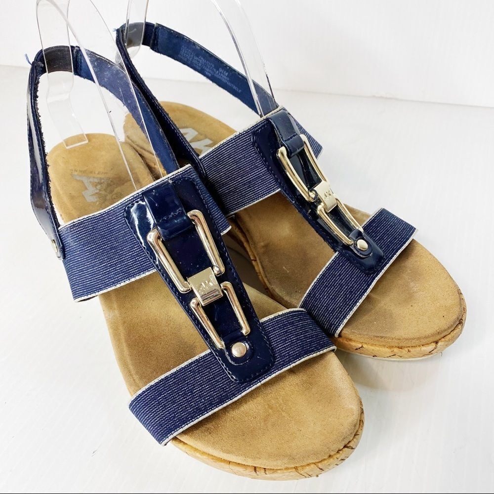 AK Sport but Anne Klein Sling Back Open Toe Wedges 9.5